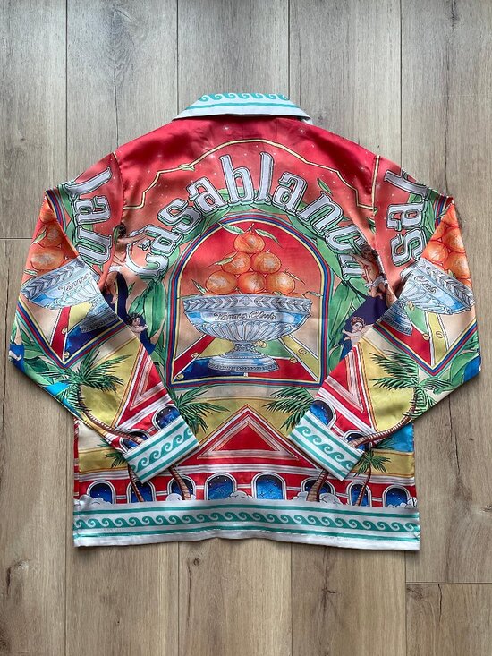 casablanca Other - Casablanca Men Silk Blend Printed Long Sleeve Shirt Multicolor Resort Luxury XL